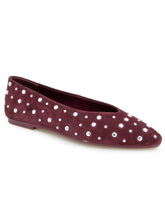 Studded Flat in Dark Plum