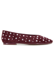 Studded Flat in Dark Plum