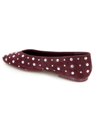 Studded Flat in Dark Plum