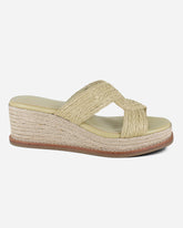 Crisscross Raffia Wedge Sandal