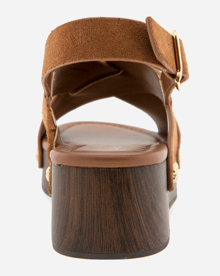 Quintana Suede Wedge in Caramel